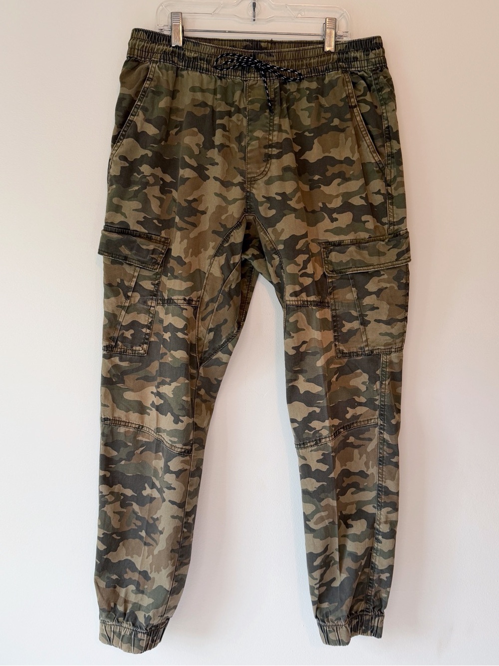 George Men’s Elastic Waist Camouflage Camo Pants Joggers Cargo Utility Pockets M